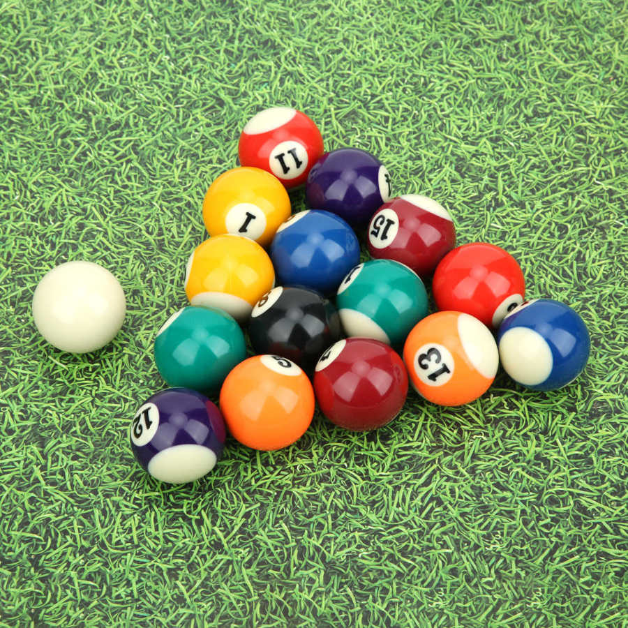 16 stk børne billard bordkugler sæt 38mm harpiks små pool kø bolde komplet sæt legetøj mini pool bord tilbehør