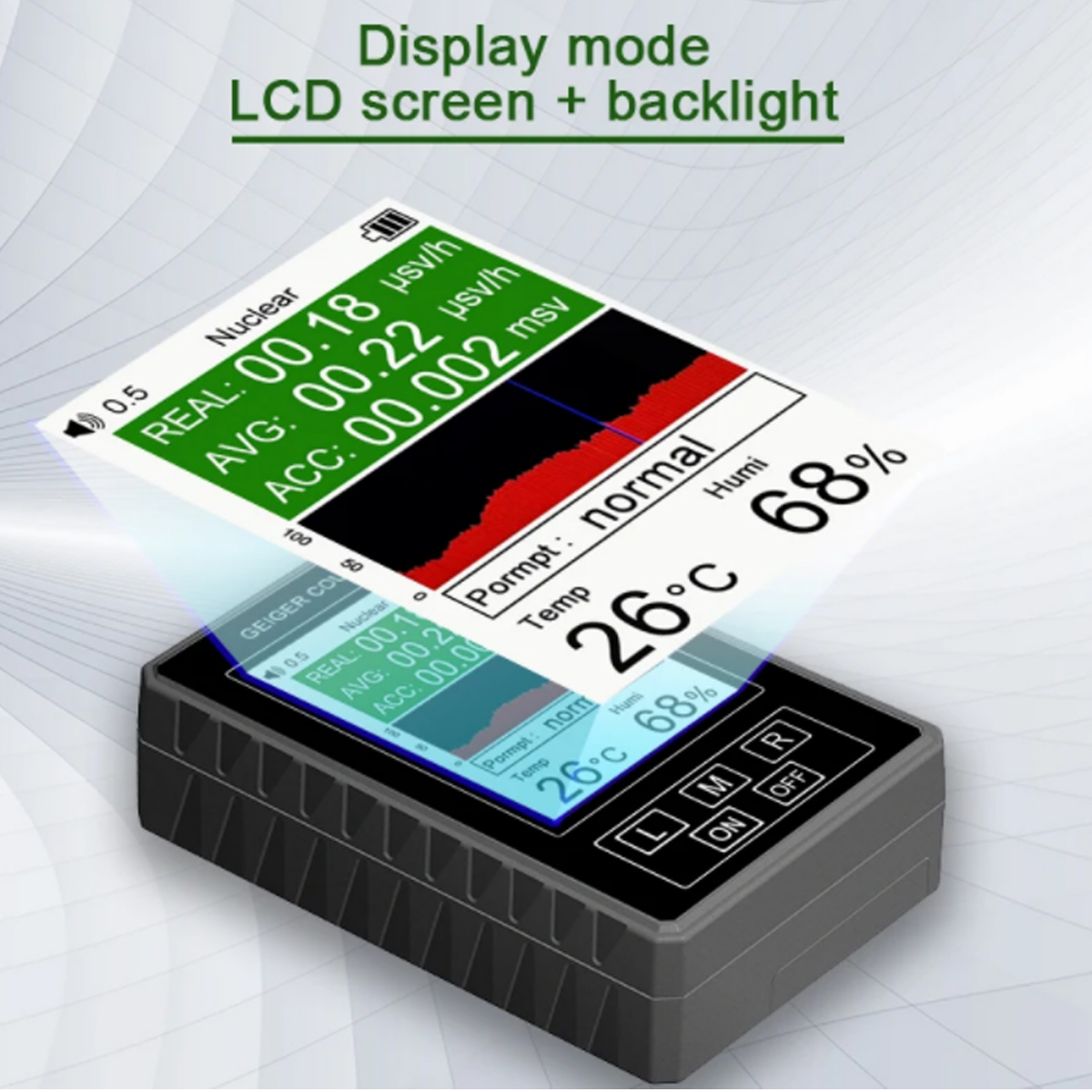 XR1 Pro Nucleaire stralingsdetector Kleurenscherm Geigerteller Persoonlijke dosismeter Marmerdetector Beta Gamma X-ray
