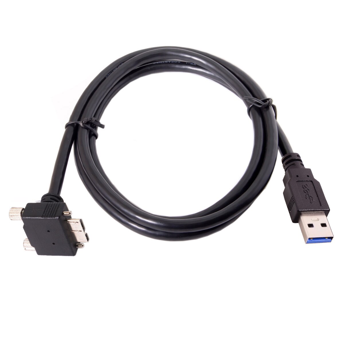 1.2m 90 Degree Down Angled Micro USB Screw Mount to 3.0 Data Cable for Industrial Camera