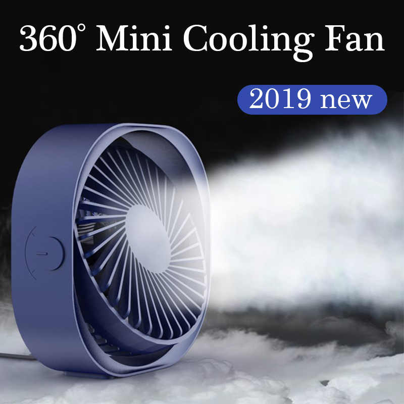 360 ° USB Cooler Cooling Mini Ventilator Draagbare 3 Speed Super Mute Cooler voor Kantoor Cool Fans auto Thuis Notebook Laptop