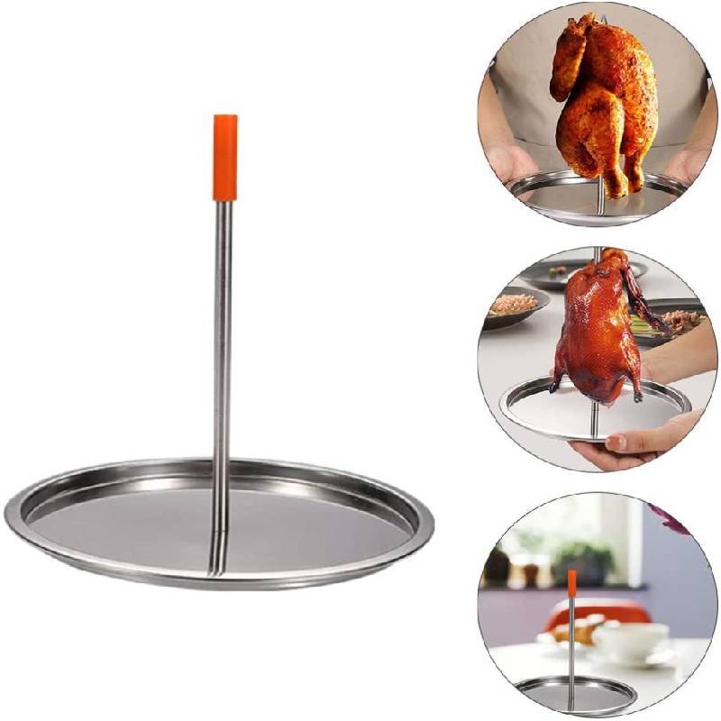 Pincho Vertical de acero inoxidable para barbacoa, colgador de aves de corral, para asar carne, asar, asar, pinchos brasileños, soporte para parrilla