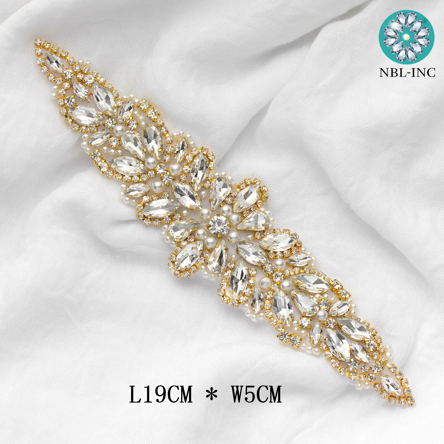 Cinturón de apliques de novia de cristal dorado y rosa, accesorios de vestido de novia, WDD0974, 1 ud.: gold