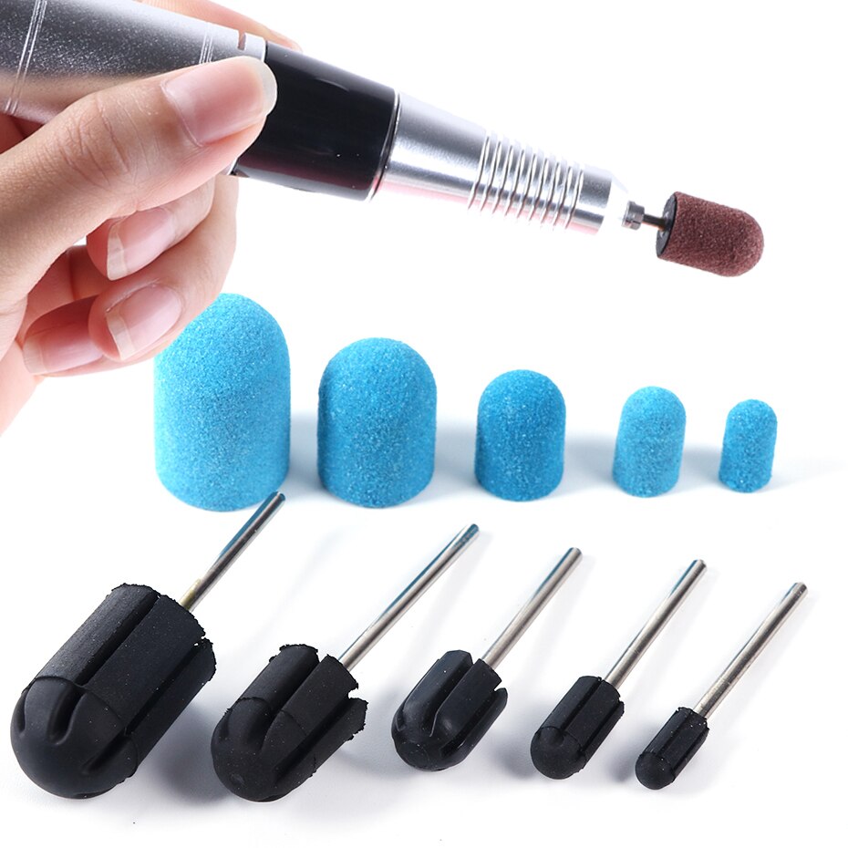 1pc taille mixte clou foret ensemble UV vernis nettoyage ongles limes 150 bandes de ponçage bloc casquettes électrique manucure Art outils BE725