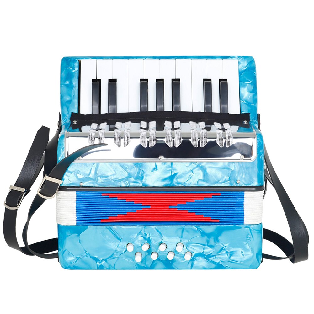 Accordeon Mini Kleine Accordeon 17-Key 8 Bass Educatief Muziekinstrument Voor Kinderen Kinderen Amateur Beginner Vroege Onderwijs: sky bule