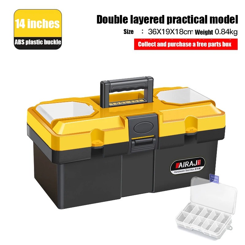 Draagbare Lege Gereedschapskist Hard Plastic Beschermhoes Schokbestendig Waterdichte Veiligheidsopslag Professionele Elektricien Gereedschapskist: Geel & Zwart