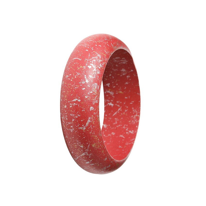 Vintage gesprenkelte, breite armreifen aus naturholz für damen, farbige holzmanschetten, weihnachtsarmbänder, armreifenschmuck: B056 rot