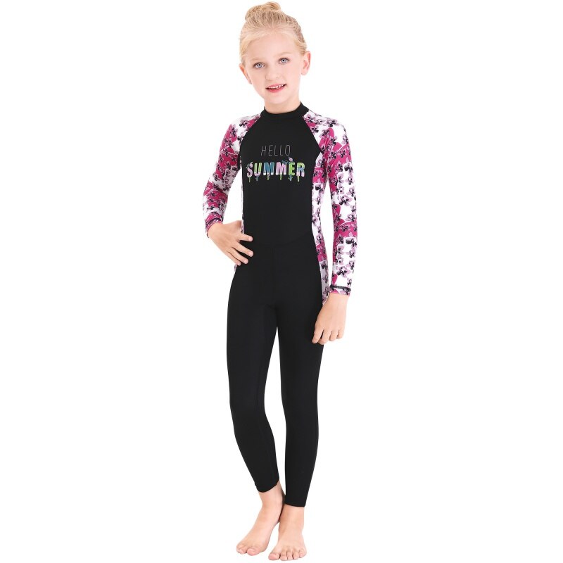 Kids Girls Boys Diving Suit Anti-proof Wetsuit Children Keep Warm One-piece Long Sleeves Swimwearym2 ly: Black / Xl