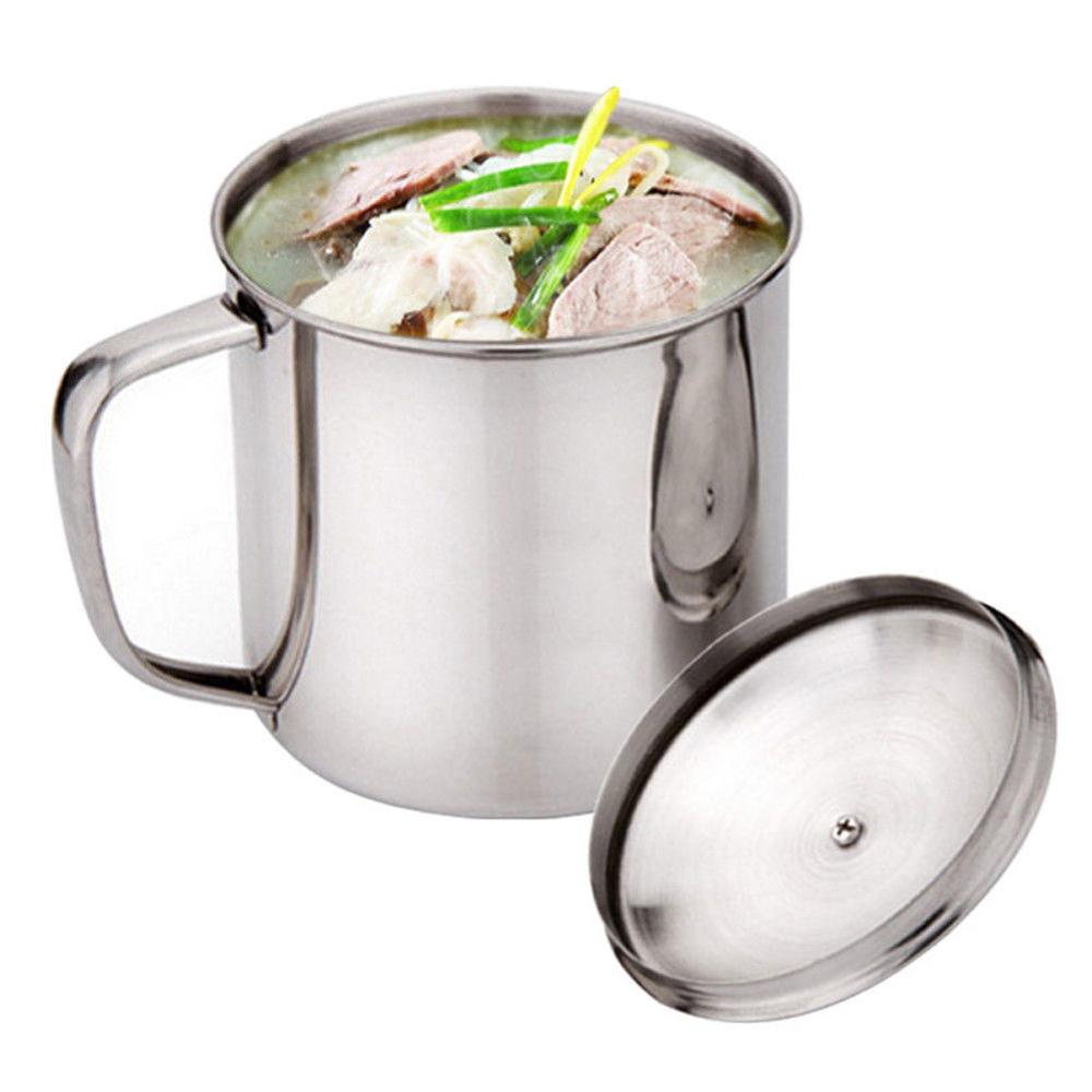 Large Capacity Stainless Steel Mugs with Lid outdoor Travel Camping Mug instant noodles water Drinking cups Beer Coffee Tea Cup