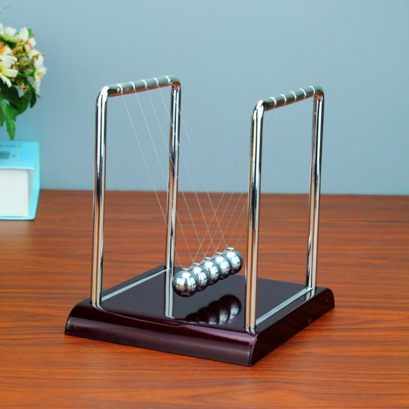 Y4UD Portable Newtons Cradle Balance Metal Ball Science Physic Toy Fingertip Fidget Swinging Ball Toy for Desktop Anti-stress