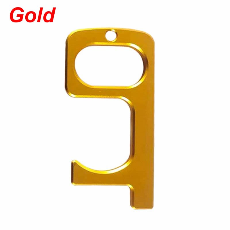 Porte ouverte aide Portable zéro contact Assistant sécurité sans contact en laiton porte-clés L4MF: Gold