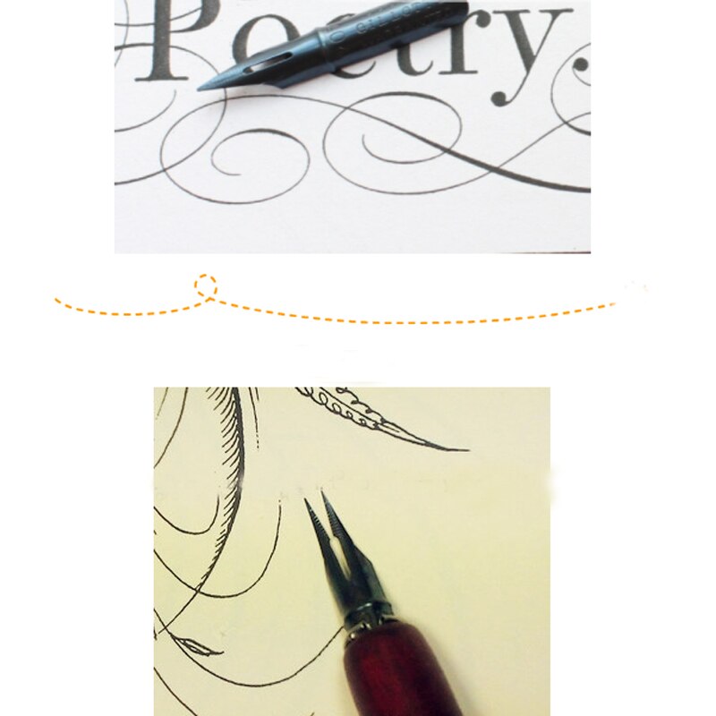 Oblique Calligraphy Pen Nib for Dip Pen English Copperplate Script Dip Pen Nib