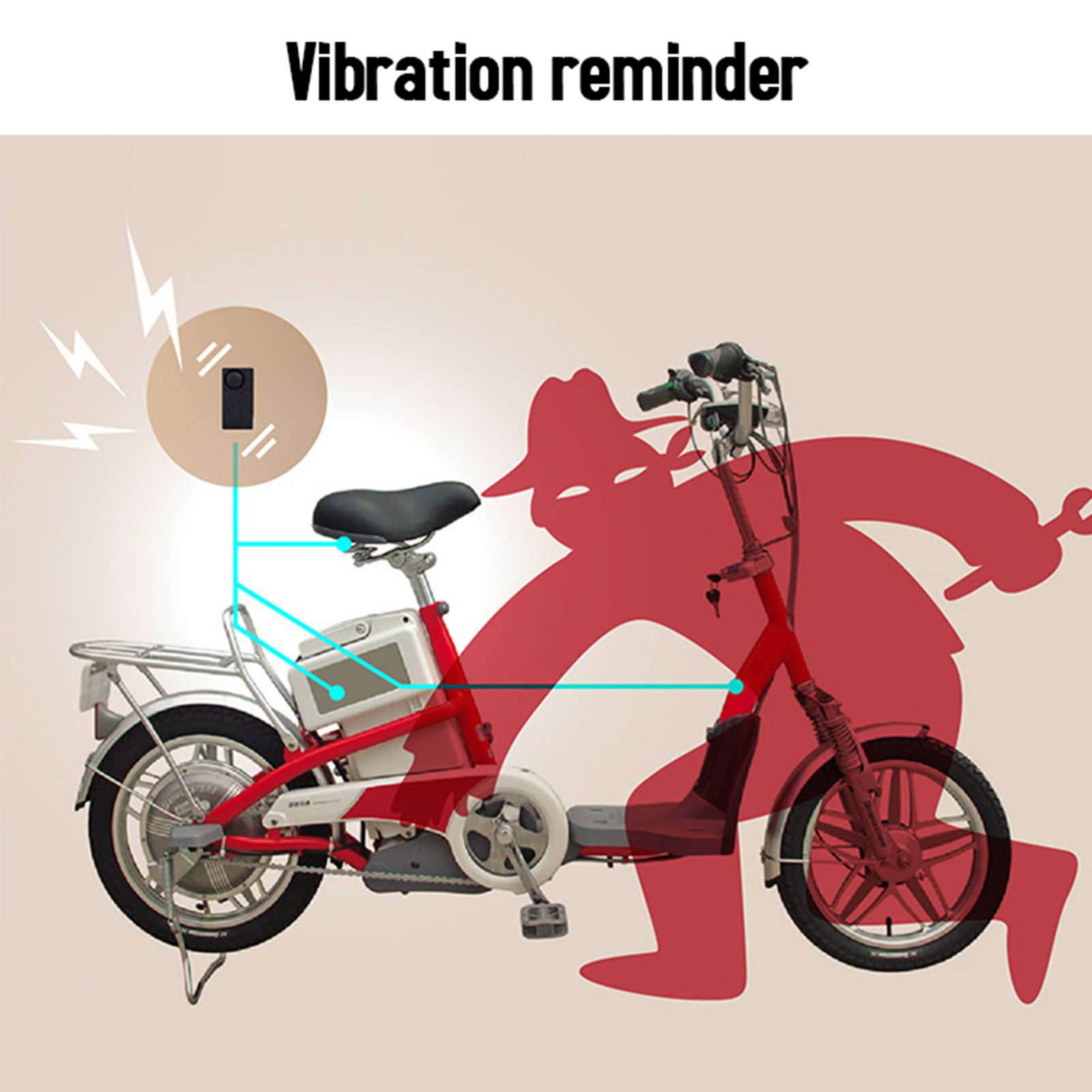 110dB Bike Alarm Draadloze Vibratie Motion Sensor Motorcycle Fiets Security Sensoren Fiets Alarm Met Afstandsbediening
