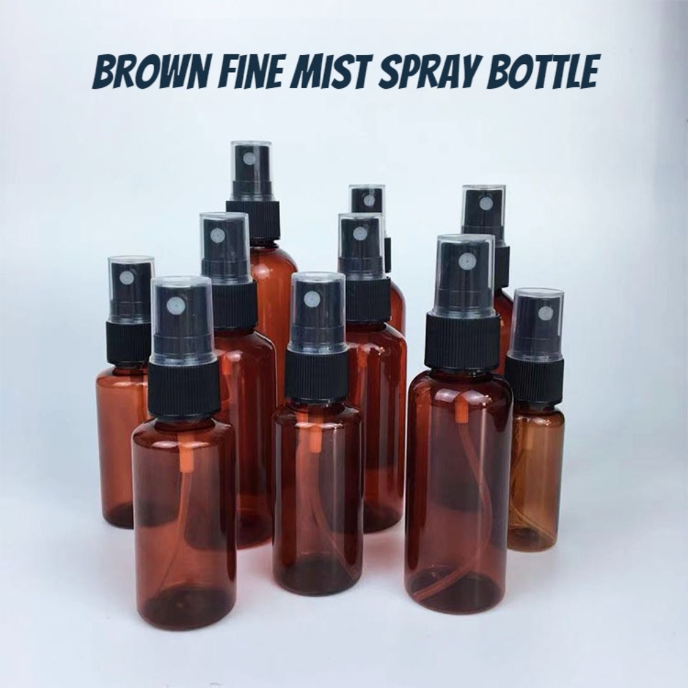Plastic Spray Bottles 50Pcs 10ml 20ml 30ml 50ml Amber Refillable Leakproof Atomizer Perfume Sprayer Portable Travel Dispenser