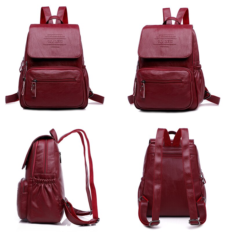 Lanières de luxe femmes sacs à dos de en cuir PU sac à dos femme sacs d'école pour fille grande capacité voyage Ba