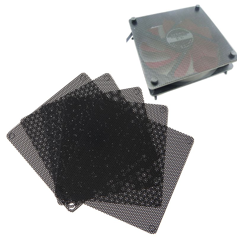5Pcs Pvc Fan Stoffilter Pc Stofdicht Case Cuttable Computer 80Mm Mesh Zwart B2QF