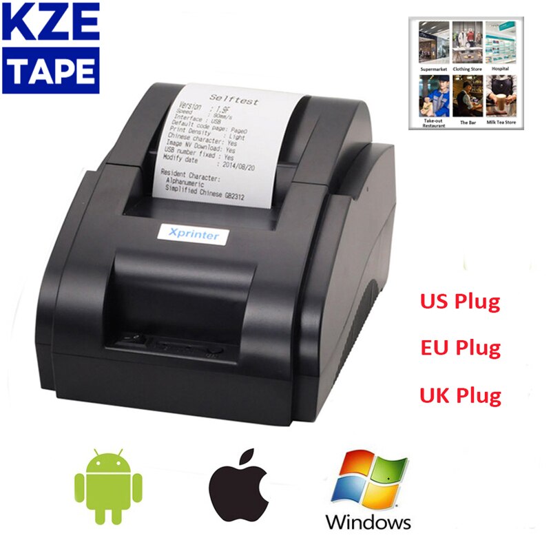 XP-58IIH Thermische Kleine Ticket Printer Printer Usb Machine Restaurant Pos Printer Voor Windows, Of Android En Ios