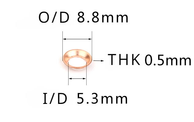 1/4" 3/8" 1/2" 5/8" 3/4" 7/8" Inch Flare End Cap Open seal Washer For Air Coniditoner Fitting: green / OD 8xID 7mm
