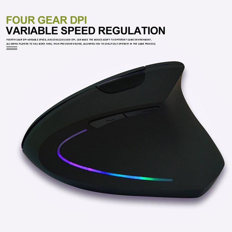 5D Wireless Optical Gaming Mouse With USB Portable 2.4GH Ergonomic Upright Vertical Mouse For Desktop Laptop Computer