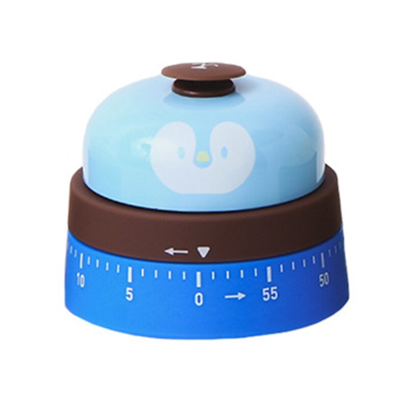 Cute Kitchen Timer Mechanical Reminder Call Bell Button 60 Minutes Countdown Timer for Cooking Reading Baking Tool Kitchen Use