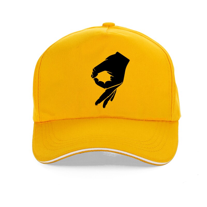 Okay hånd tegn baseball cap finger ok mænd kvinder harajuku udskrivning far hat justerbare snapback hatte gorras: Gul