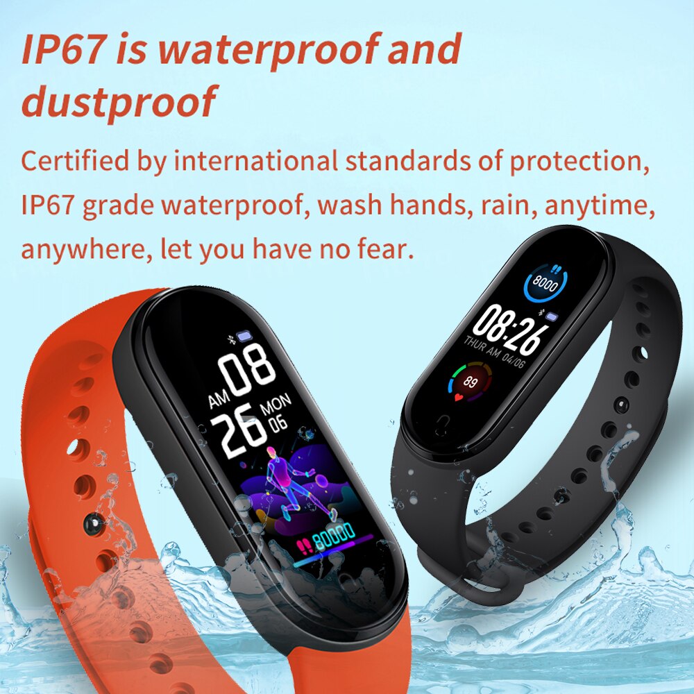 Mi5 intelligente polsbandjes, hartslagmeter, bloeddrukmeter, polsbandjes, stappenteller, sporthorloge,  ip67 waterdichte fitnessbanden