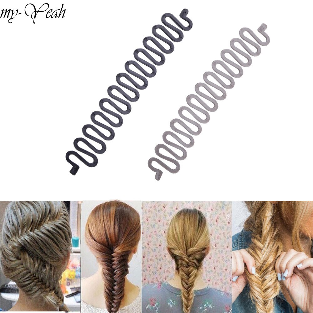 Rodillo trenzado de hueso de pescado, herramienta para hacer moños, accesorios de banda trenzada, 3 colores