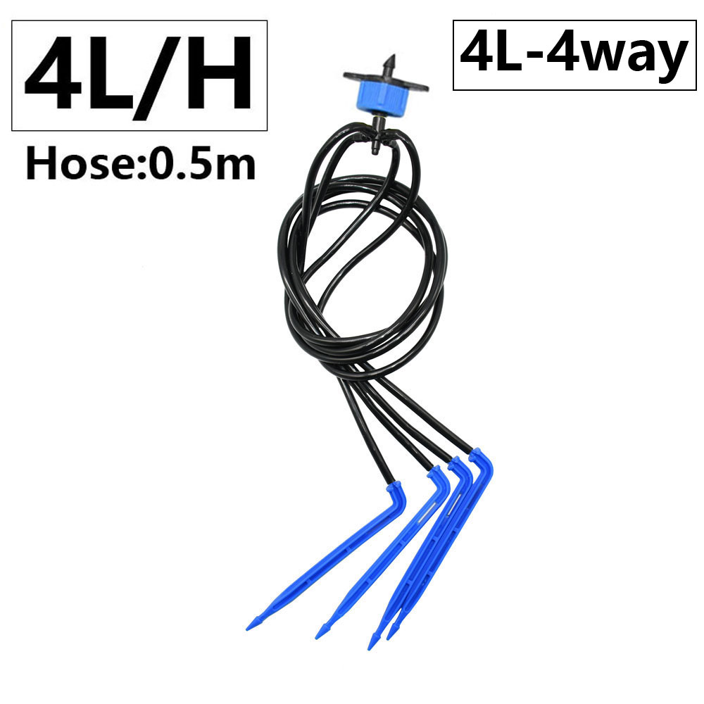 impostato di irrigazione a goccia con freccia curva in vaso per serra dispositivo di gocciolatore di compensazione della pressione muslimata 3/5mm connettore per tubo flessibile a 1/2/4 gareggiare: Blu
