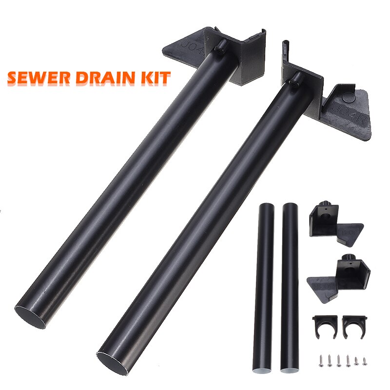 Rainwater Downpipe Kit Black Bracket Aluminum Screws Plastic Rainwater Downpipe Tube Greenhouse Gutter Down Pipe Parts
