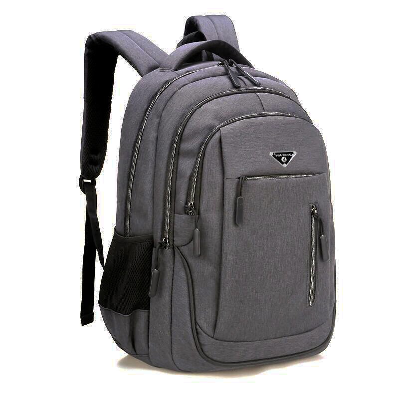 Large Capacity Men Backpack Laptop 15.6 Oxford Solid Multifunctional School Bags Travel Schoolbag Back Pack for Male: Deep gray / Small  (47x33x17cm)