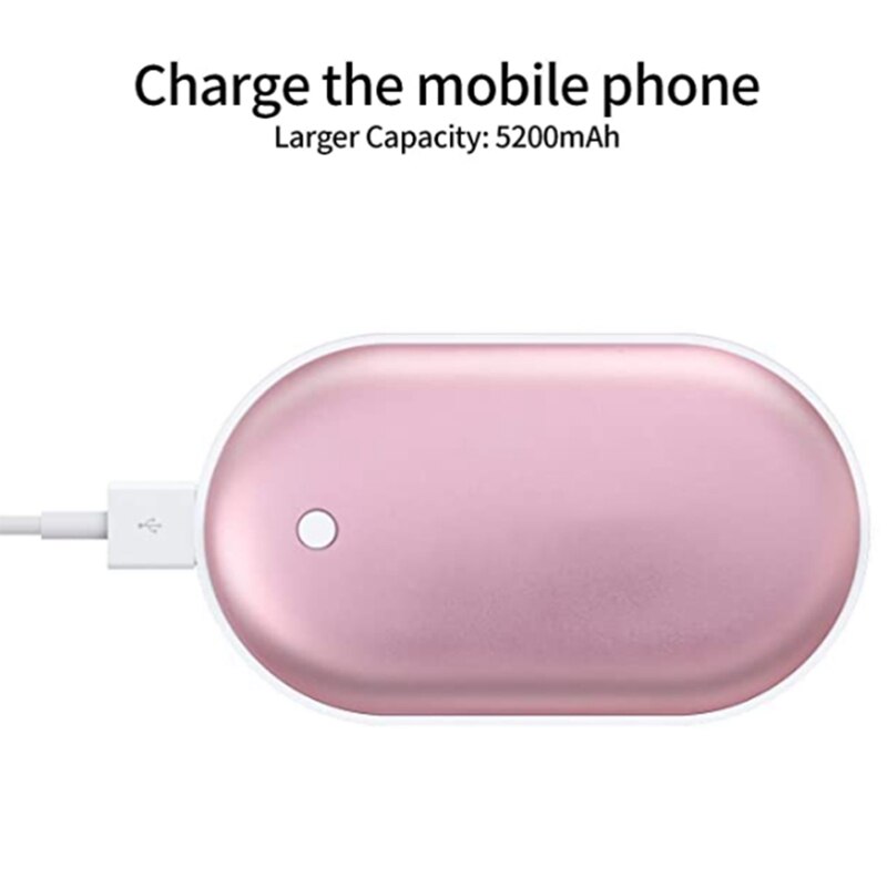 Rechargeable Hand Warmers, Powerbank Reusable Hand Warmers, Portable USB Hand Warmer Heater Battery Pocket Warmer