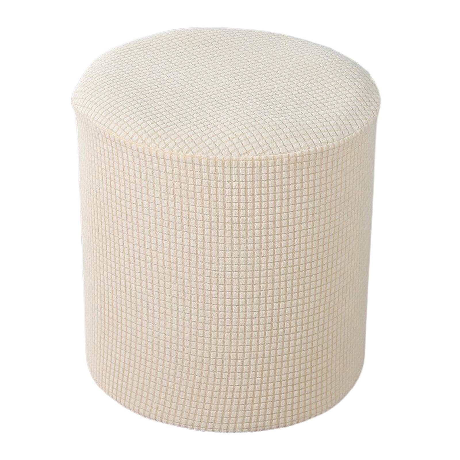Ronde poef hoes voetenbank beschermer hoezen kruk poef hoezen stretch met elastische onderkant voor woondecoratie: Geel