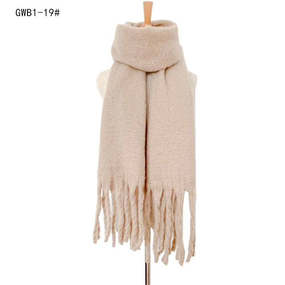 DIANRUO doux cachemire tricot écharpe pour les femmes hiver foulards Hijab solide Pashmina dame châle envelopper Double face écharpes Q351: GWB1-19