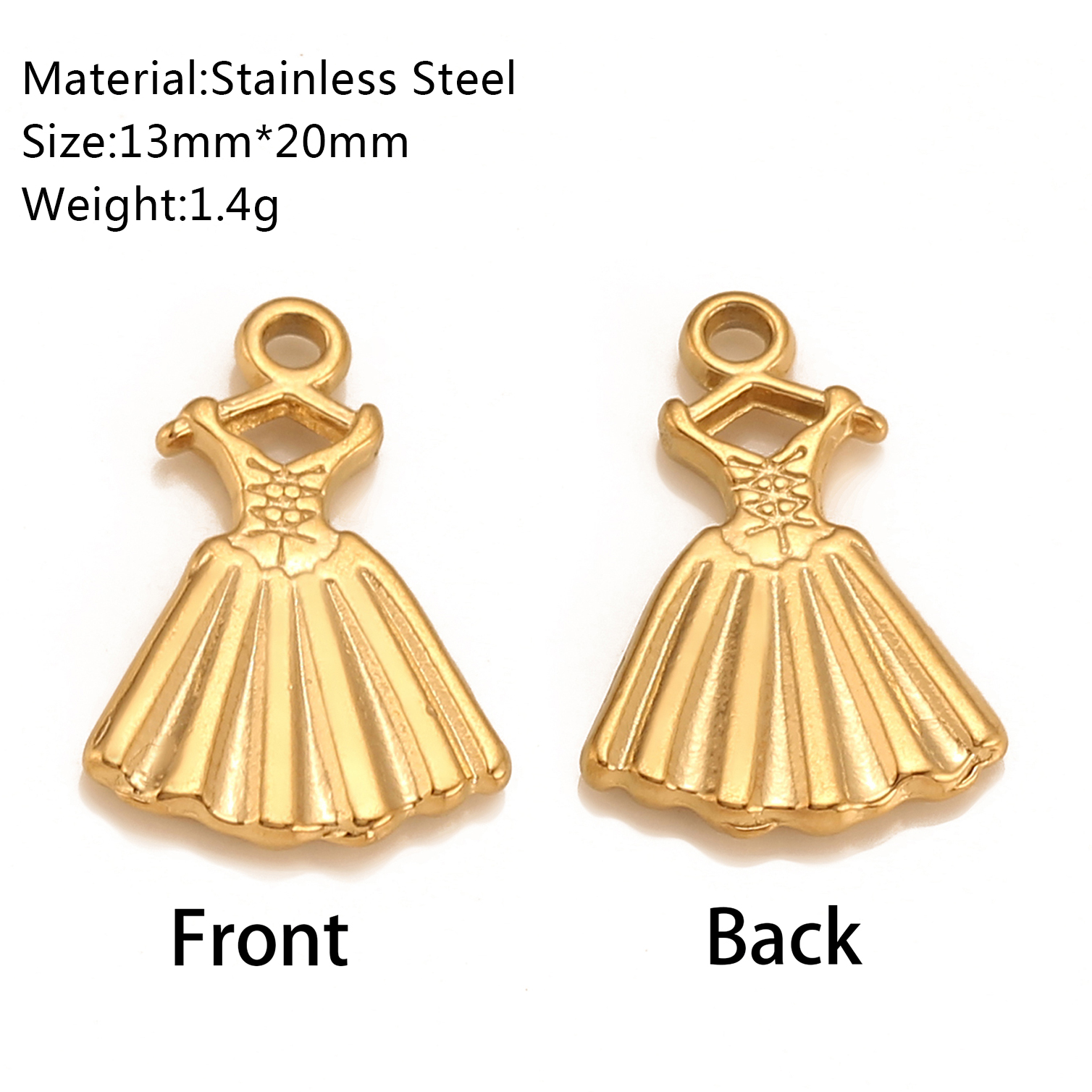 3 pezzi di ciondoli a forma di cuore/c lucchetto/trefoglio in acciaio inossidabile con simbolo della mano d'amore, non sbiadiscono, collana fai da te, braccialetto, creazione di gioielli: Rhodium placcato