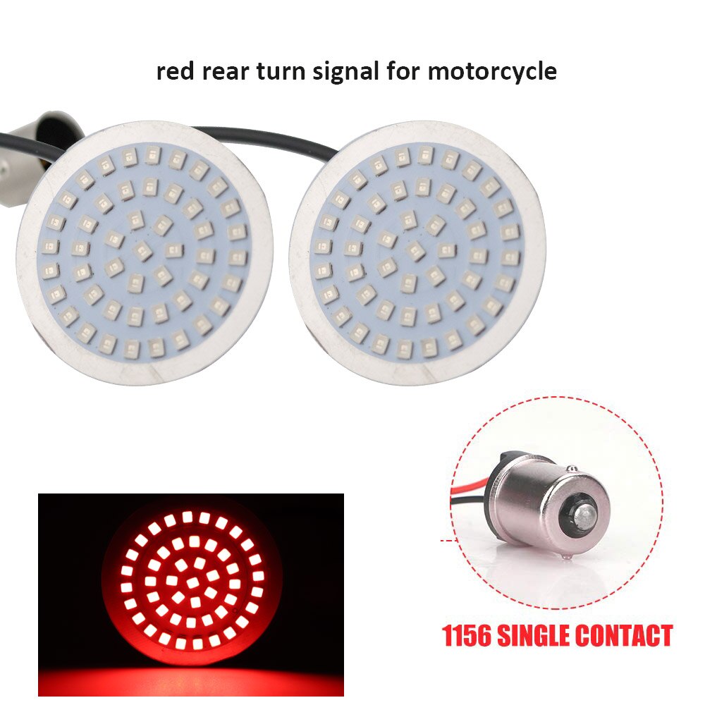 1Pair Motorcycle Led Turn Signals Kit for Harley Road Glide Touring Sportster with 1156 1157 Base White/Amber Led Turn Signal