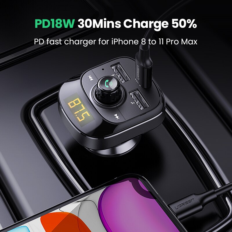 UGREEN PD Car Charger Quick Charge 4.0 3.0 Fast USB Type C Charger Car Charging PD Charger for iPhone 11 Mobile Phone Charger