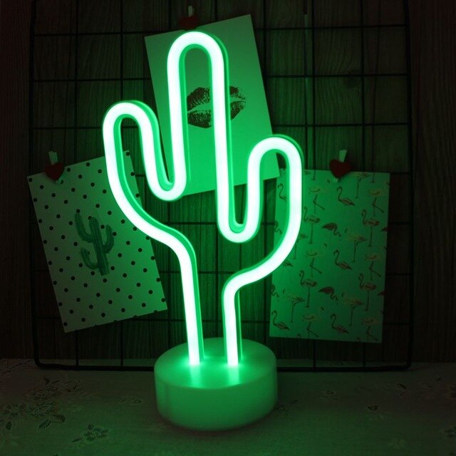 Affiche lumineuse néon coloré, panneau lumineux, décoration pour salon, bureau, rose, violet, LED lampes néon: Cactus