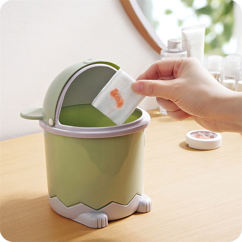 1pc Premium Desktop Dustbin Home Garbage Box with Lid Car Trash Can Panda Pattern Garbage Cans Desktop Bin for Office