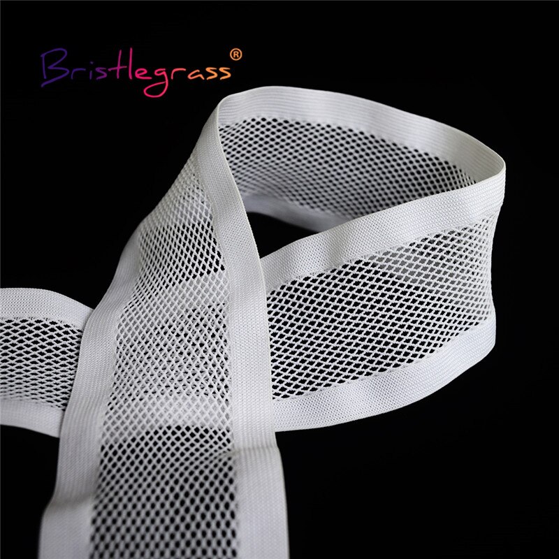 Bristlegrass 1 Yard 2 &quot;50Mm Nylon Mesh Decoratieve Elastische Spandex Rubber Band Tailleband Ondergoed Lingerie Jurk Diy Naaien trim