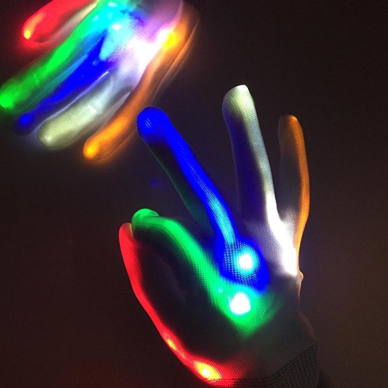 LED leucht handschuhe freundlicher leistung requisiten bunte funkeln handschuhe halloween weihnachten
