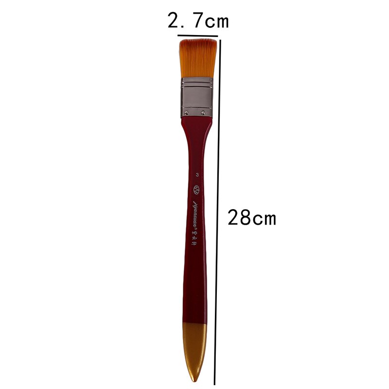 Oljemaling pensel flat nylon hår oljemaling pensel akryl skurebørster diy akvarell penn kunst forsyninger pensel 1pc: 28-2.7cm