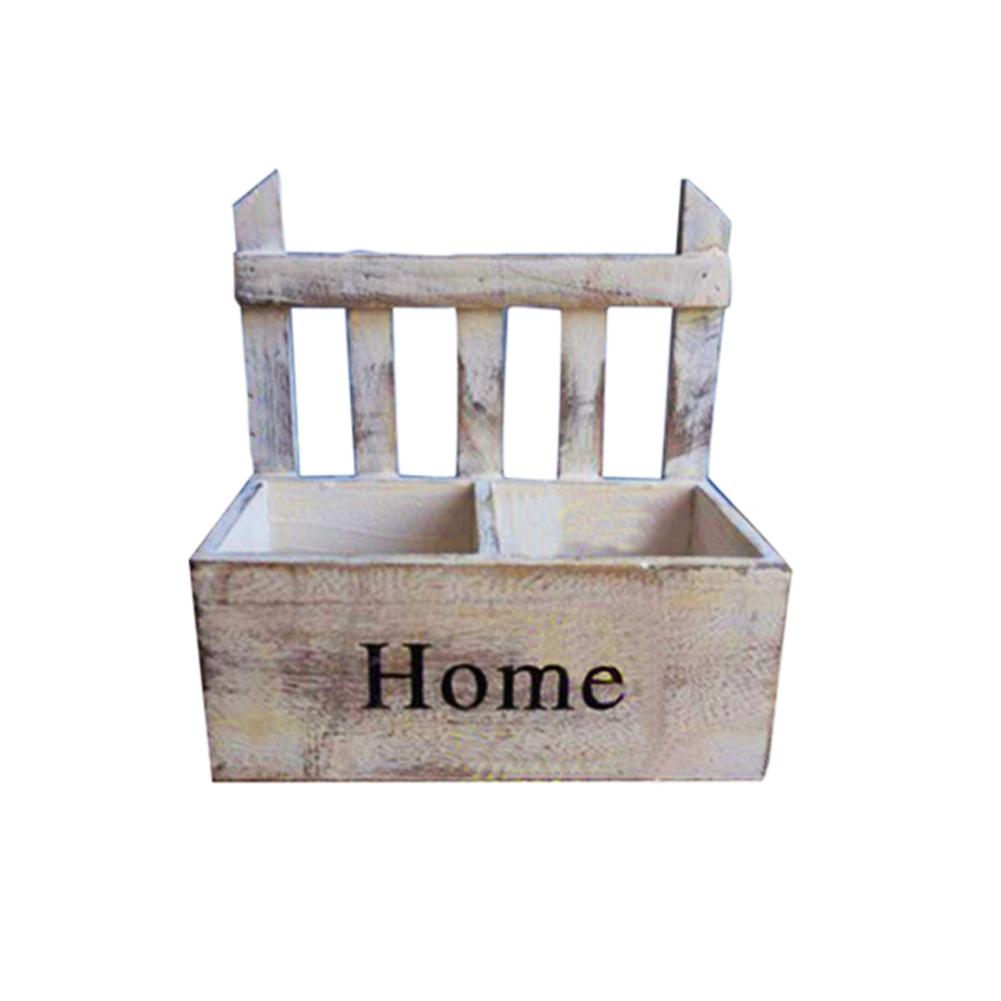 Cesta de madera para flores flor para colgar en pared, maceta hecha a mano de , cesta de madera para flores para decoración del hogar: A
