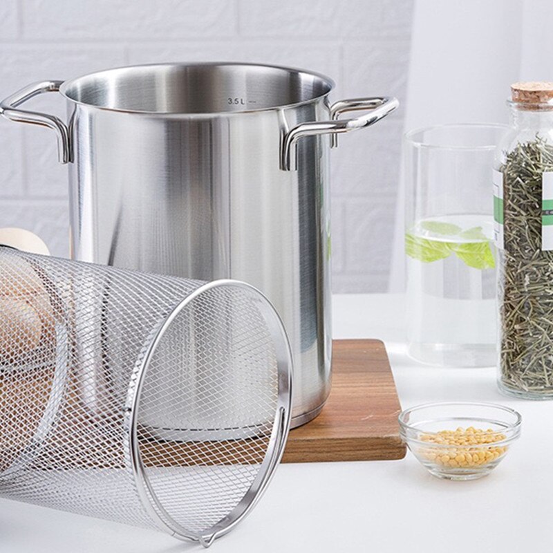 Boussac 304 Rvs Friteuse Asperges Pot Hoge Amall Soep Pot Friteuse Huishoudelijke Olie-Besparing Soeppan Koken pasta Pot