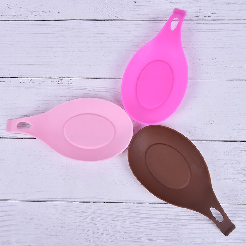 1pc dækkeservietter drikke glas coaster bakke ske pad spise måtte grydelapper silikone isolering ske hvile varmebestandig