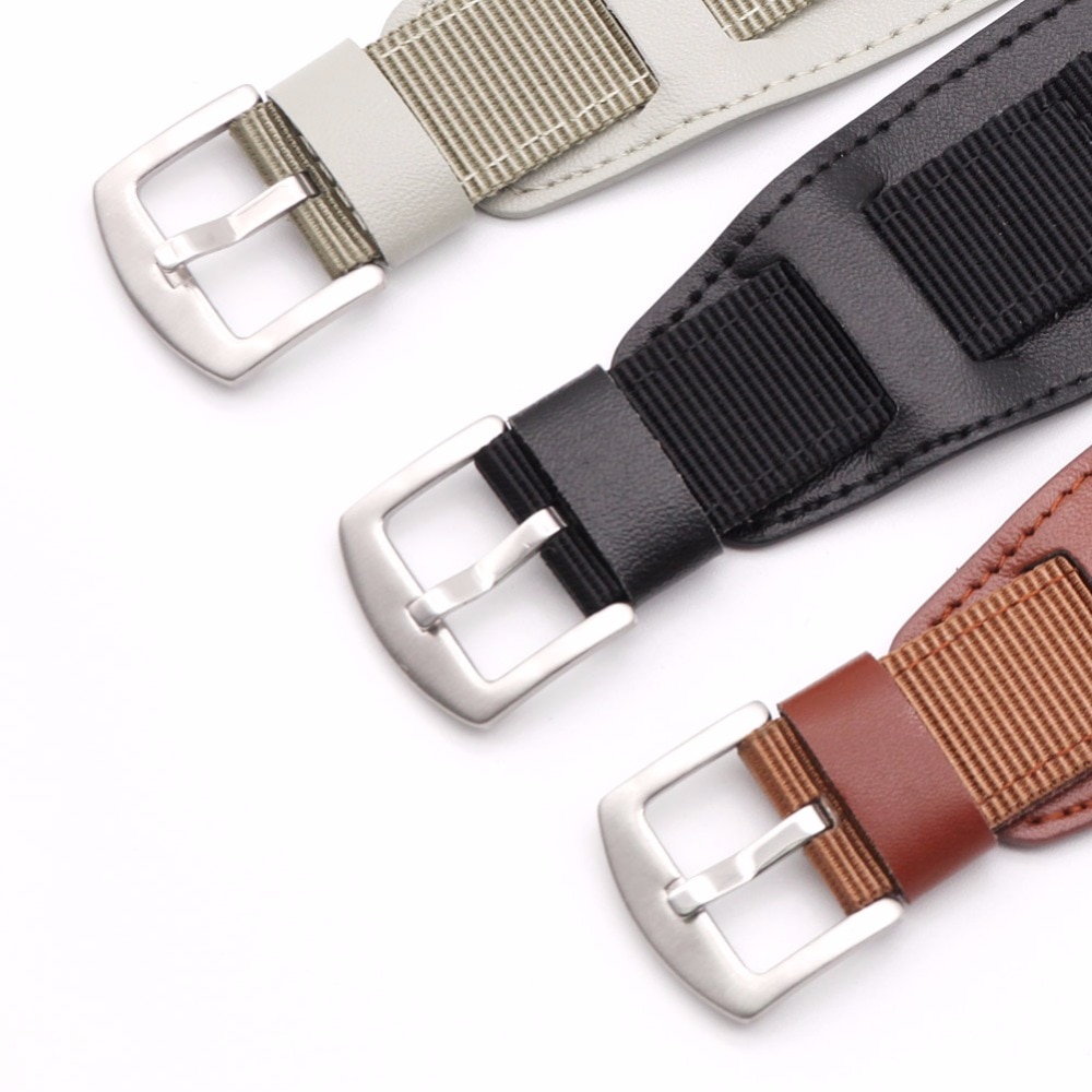 Bumvor nylon urrem urremme rustfrit stål læderrem 18mm 20mm 22mm 24mm urtilbehør mænd kvinde