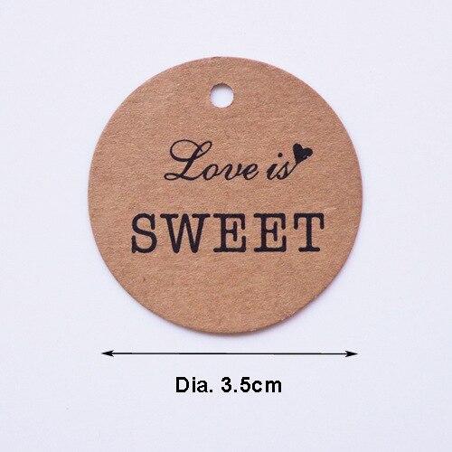 Handgemaakte Hang Tag Kraft Dank U Tag Label Voor Wedding Decorating Tag/Snoep/Baby Cadeau producten Tagging Pakket: sweet