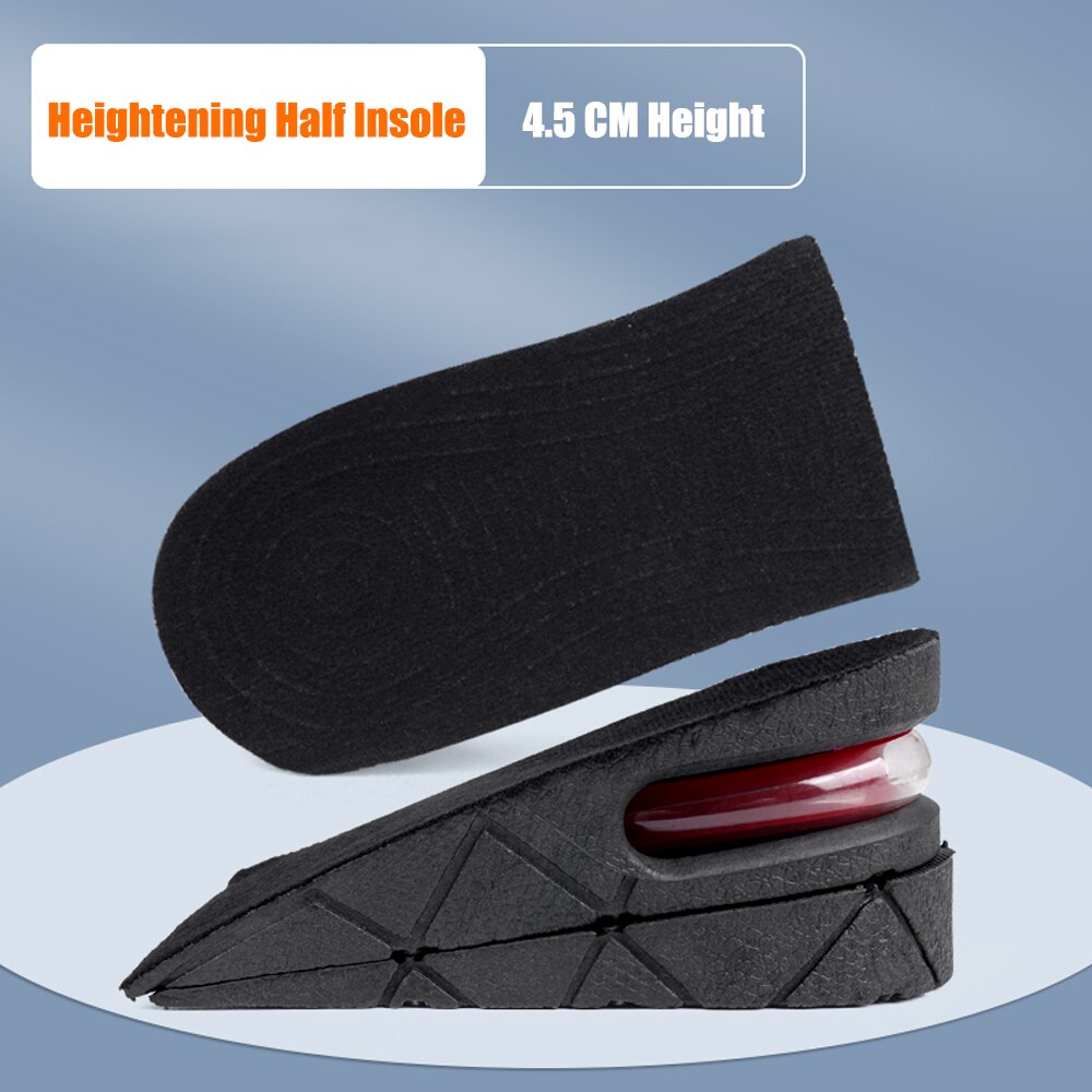 3-7.5cm Height Increase Insoles for Men Women Feet Heel Lift Inserts Height Adjustable Shock Absorption Heightening Shoe Pads: 4.5cm Half Insoles