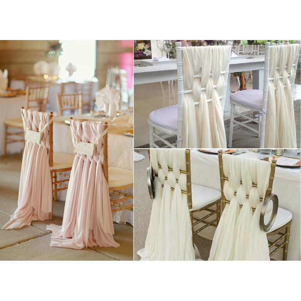Fancy Chiffon Chair Sashes for Weddings Events Party Decoration Bridal Baby Shower Chair Sash Tulle Chair Tutu Skirt