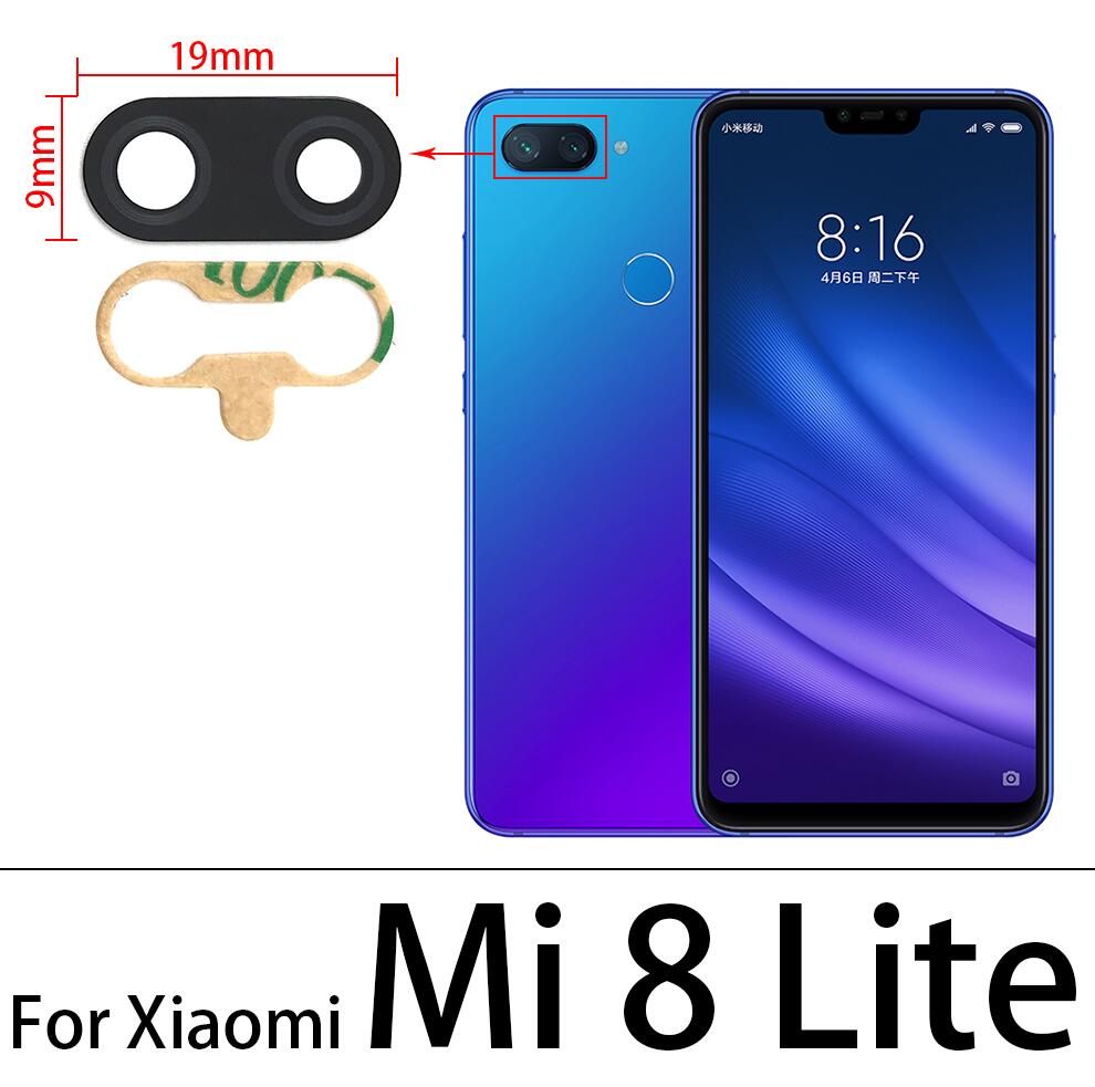 2Pcs， Original Camera Glass For Xiaomi Mi 8 10 Pro Lite Redmi 9C Note 11 6 7 8 9S 9 10 Pro 5G Max Back Camera Lens Glass + Glue: For Mi 8 Lite