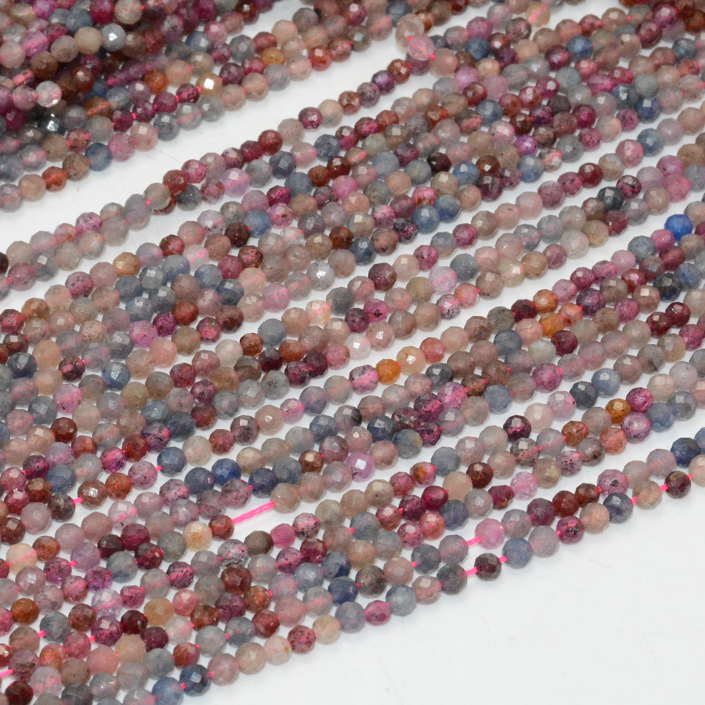 Natuurlijke Schoon Inclusie Ruby en Sapphire Facet Losse Ronde Kralen 3mm-3.2mm