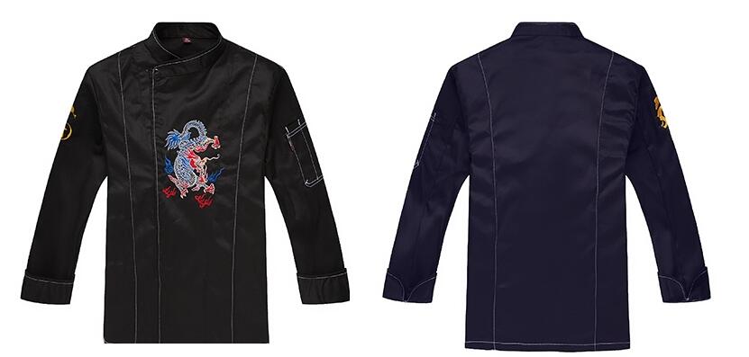 Kochdienst Hotel Arbeitskleidung Restaurant Arbeitskleidung Werkzeug Chefuniform Koch Jacken schnell Lebensmittel-Service Arbeitskleidung: Schwarz / M